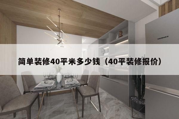 简单装修40平米多少钱（40平装修报价）