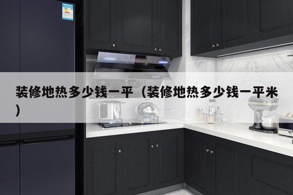 装修地热多少钱一平（装修地热多少钱一平米）