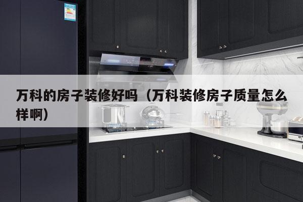万科的房子装修好吗（万科装修房子质量怎么样啊）