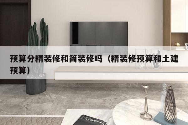 预算分精装修和简装修吗（精装修预算和土建预算）