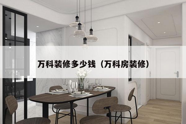 万科装修多少钱(万科房装修)