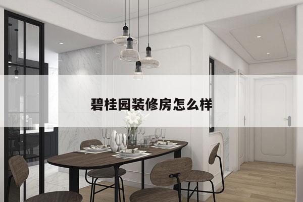 碧桂园装修房怎么样