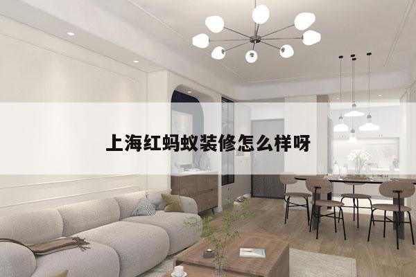 上海红蚂蚁装修怎么样呀