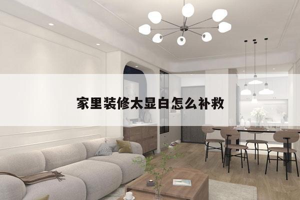 家里装修太显白怎么补救