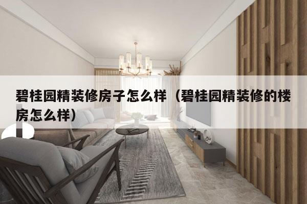 碧桂园精装修房子怎么样（碧桂园精装修的楼房怎么样）